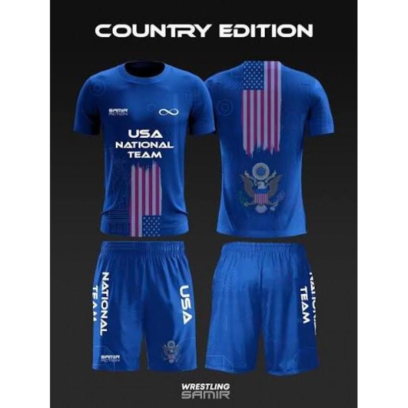 2026 Wrestling Training Set Mens Short Sleeve T-Shirt Shorts 3D Digital Print Athletic Wear Casual Sportswear