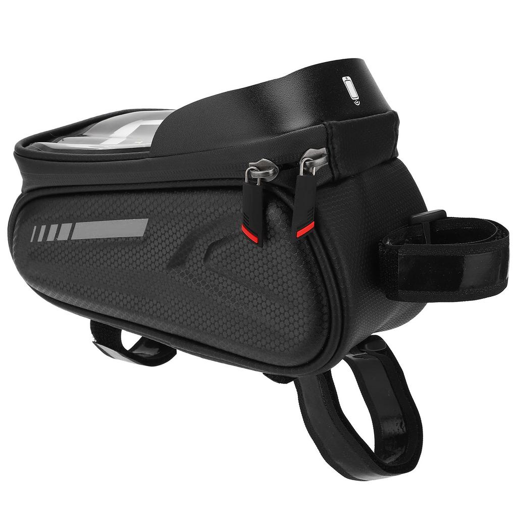 Bike Phone Front Frame Bag Waterproof Reflective Phone Mount Top Tube Bag Pouch