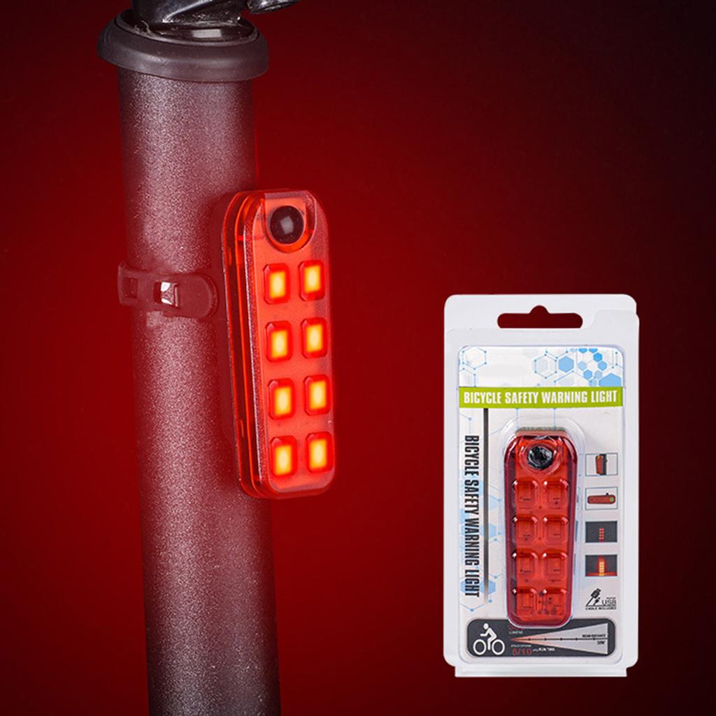 Advertencia de seguridad Luz LED para bicicleta Seguridad para ciclismo Nightrider Luz trasera para bicicleta Bicicleta Impermeable Recargable 5 Modos de iluminación