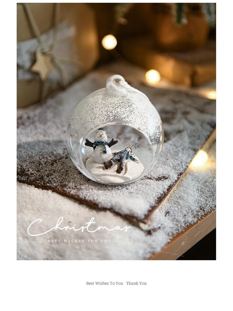 Glass Christmas Ball Ornament - Festive Hanging Decoration for Holiday Atmosphere