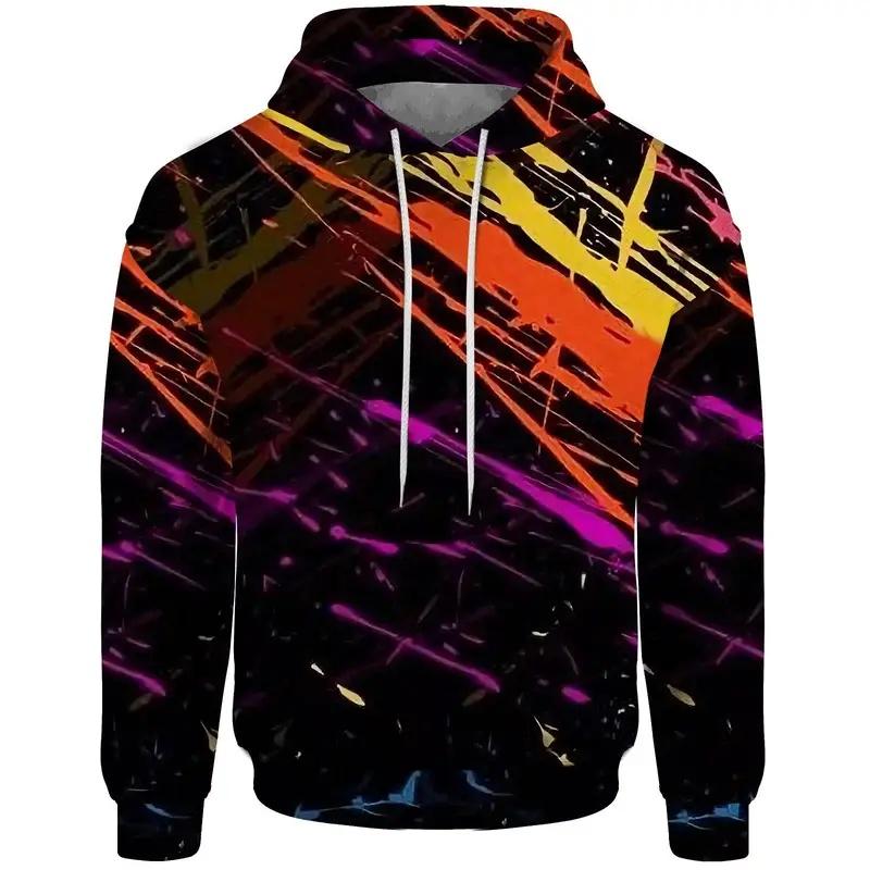 Mikina s graffiti potiskem Pánská mikina s kapucí Oversized pánské mikiny s kapucí 3D digitální tisk Trendy pánská mikina s kapucí Oblečení Grafika