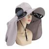 Solar Fan Hat Multifunctional Rain Proof Neck Flap Adjustable Air Volume Fishing Hat with Solar Fan