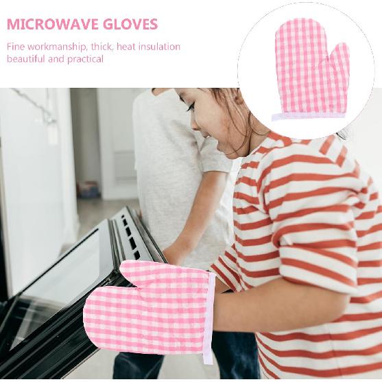 Oven Mitts for Kids Christmas Kitchen Gloves Baking Tool Microwave Oven Gloves Kitchen Mitts for Safe Baking Cooking BBQ