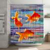 Goldfish Print Shower Curtain Waterproof Home Decor Bathroom Accessories Set