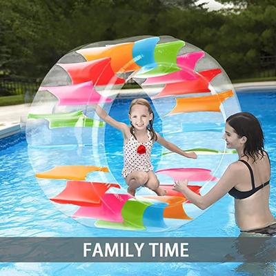Aufblasbare Radwalze Poolliege, Aufblasbare Roll-Liege, Buntes Wasser-Rollrad für Hinterhof, Rasen, See, Außenbereich,