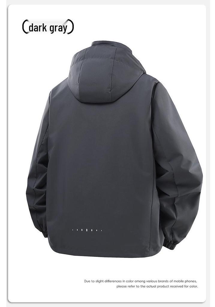 Unisex Outdoor Windproof Rainproof Jacket with Detachable Hood - Spring/Autumn Style