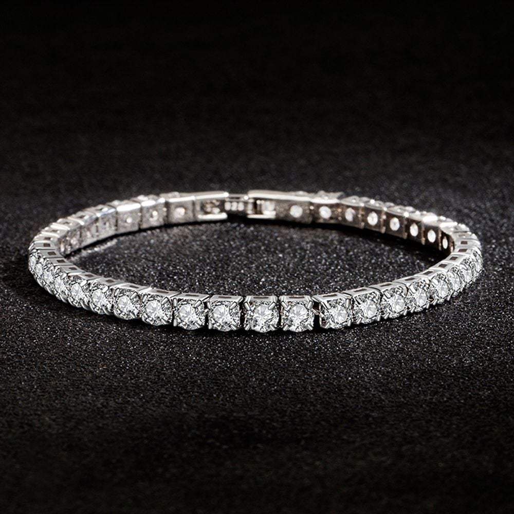 S925 Silver Plated 4mm Zirconia Modern Bracelet Gift Box