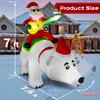 7FT Santa Claus Inflatable Decoration LED Lights Santa Riding Bear Shaking Head Blow Up Model With Music Recording Xmas Party