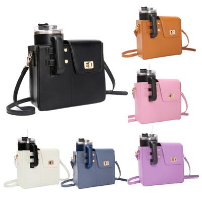 Getränkehalter Schultertasche Flaschenhalter Umhängetasche mit verstellbarem Riemen Tassenhalter Umhängetasche