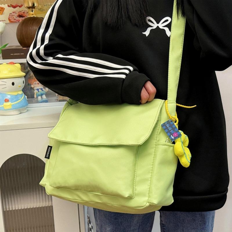 Solid Color Simple Casual Crossbody Bag Large Capacity Japanese Literature and Art Versatile Shoulder Bag Youth Campus Student Tote Bag