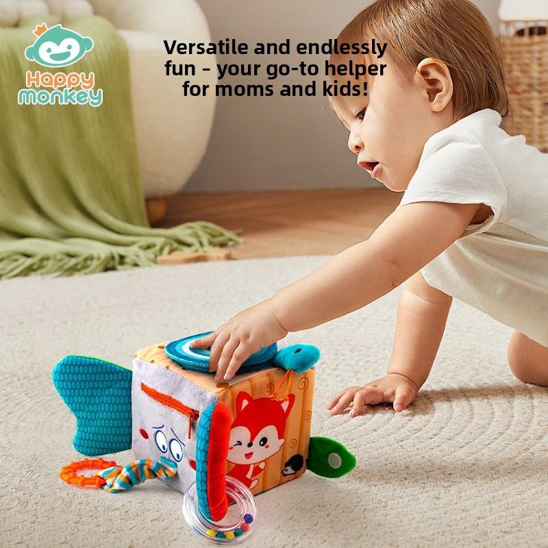 Happy Monkey Soft Plush Baby Educational Toy With Rotating Features For Sensory And Cognitive Development