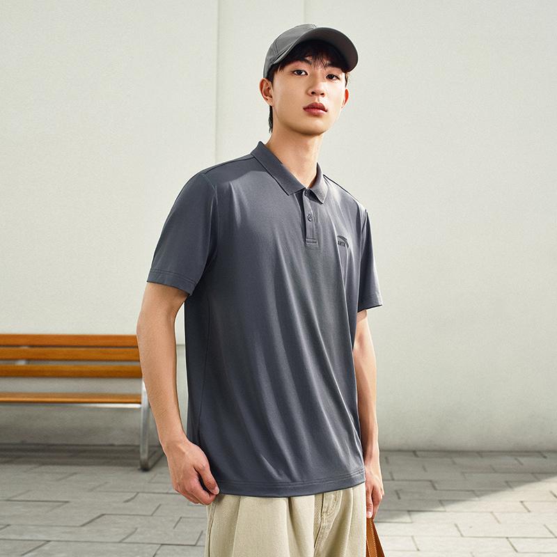 Anta Polo Shirt Men's Men's Gray Clothing 952628102-9