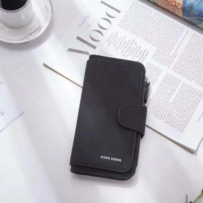 Fashion Personality PU Matte Long Women Wallets Tri-fold Large Capacity Money Clips Unisex Multi-card Slot Clutch Ladies Coin Purse