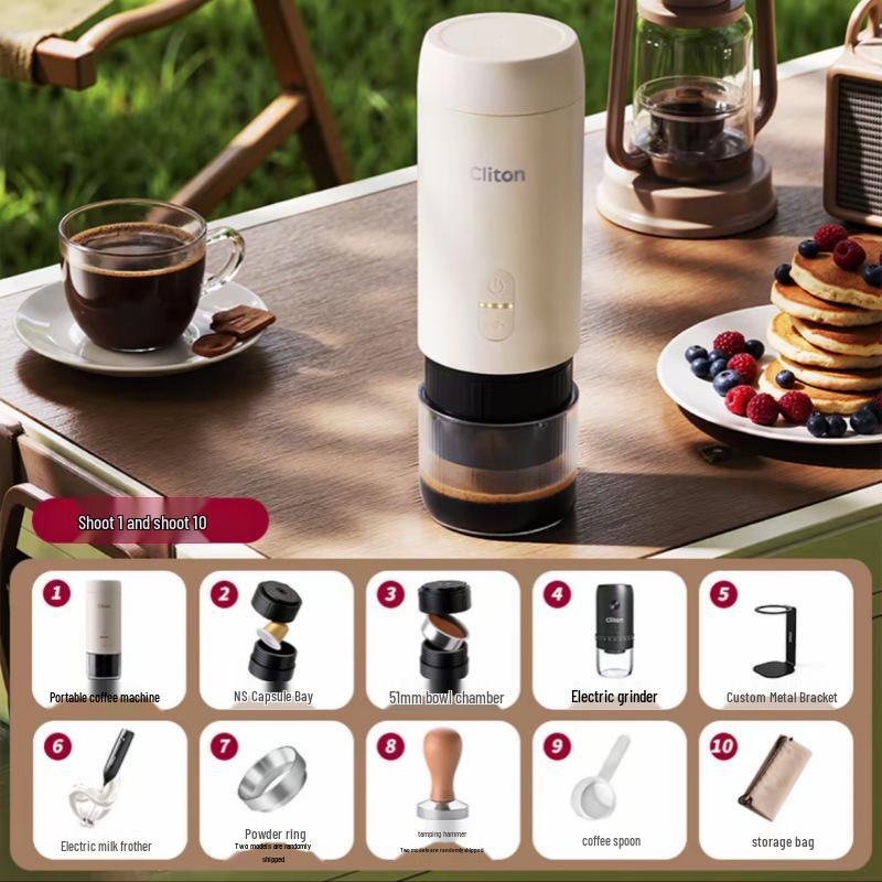 Cliton Portable Italian Espresso Capsule Machine - Semi-Automatic Moka Pot
