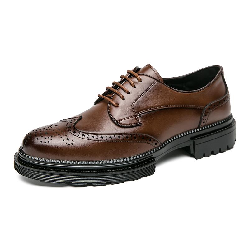 

Кожаные туфли жениха Модный британский стиль дизайна Тренд для отдыха на открытом воздухе Вечеринка Офисное качество для взрослых Лидер продаж Черные туфли 38