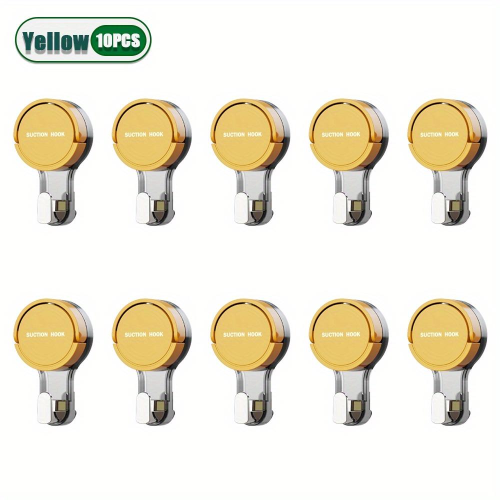 

10pcs Robe and Towel Hooks, Strong Suction Cup Hooks, Reusable Vacuum Suction Hooks, Waterproof Bathroom Towel Racks and Clothes Hanger Accessories, 10pcs жёлтый