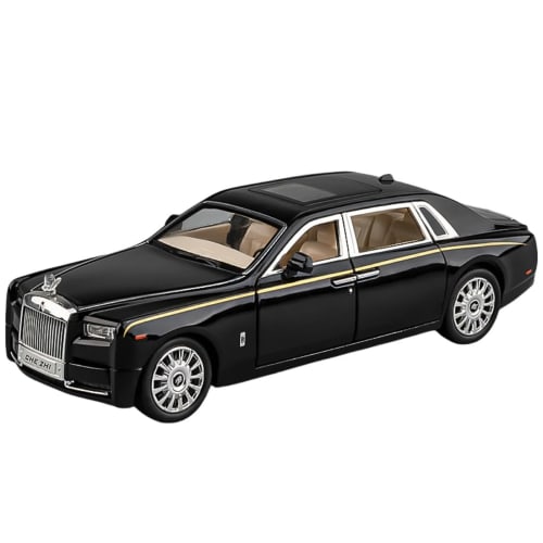

brfveob 1/24 Scale Rolls-Royce Phantom Alloy Car Model with Sound and Light Pull-Back, Metal Model Decorative Car Model, Toy Car Interior Decoration,