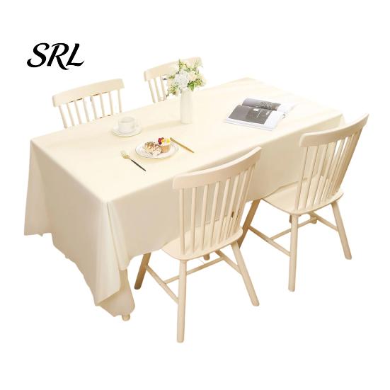 Oil-proof Tablecloth for Rectangle Table, Cream Style Pure Color Tablecloth, Waterproof Oil-Proof Dining Table Protector PEVA Cover Coffee Tables Dorm