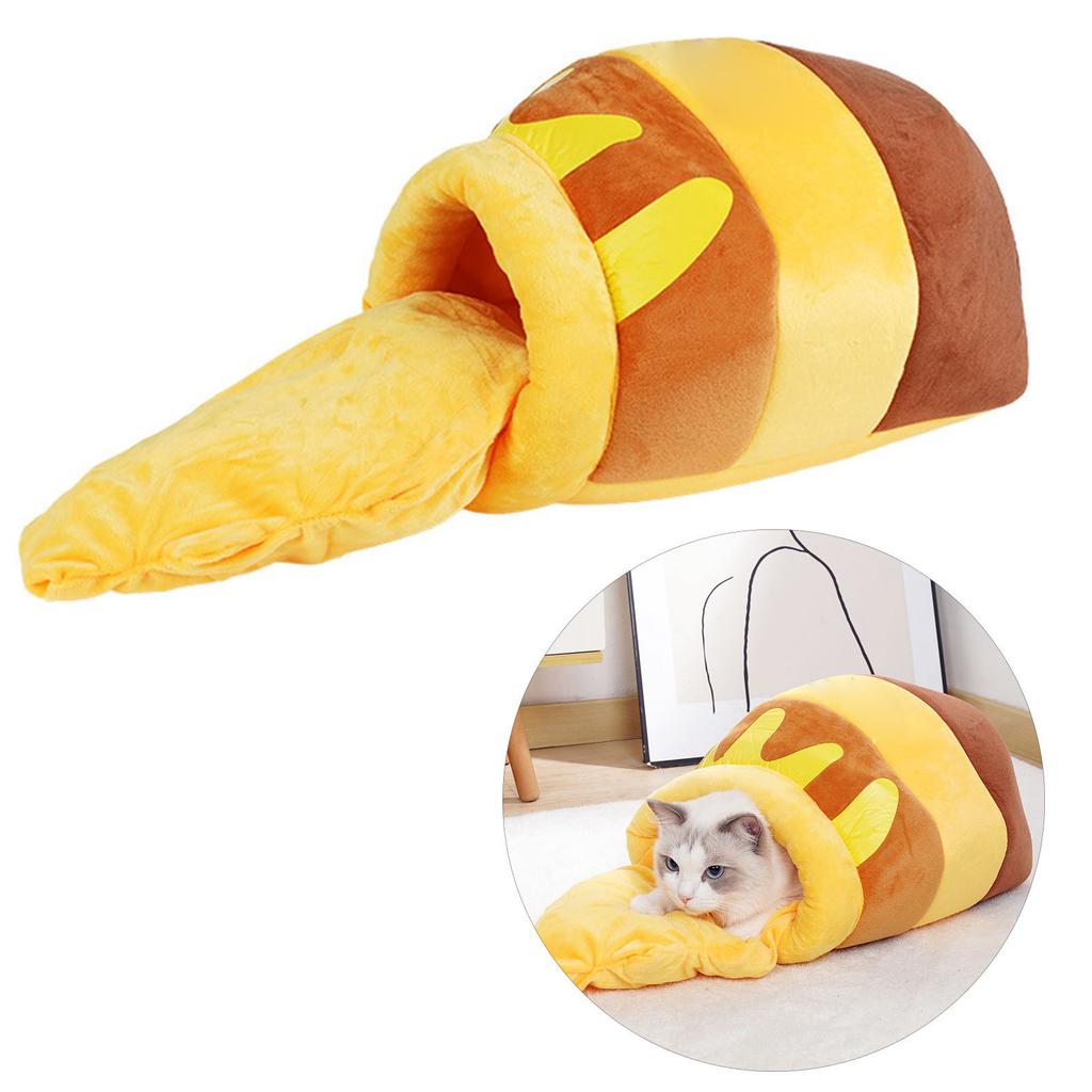 Cat Sleeping Bed Cute Warm Semi Closed Slip Resistance PP Cotton Padding Cat Cave Bed for Small Dogs Cats Pets