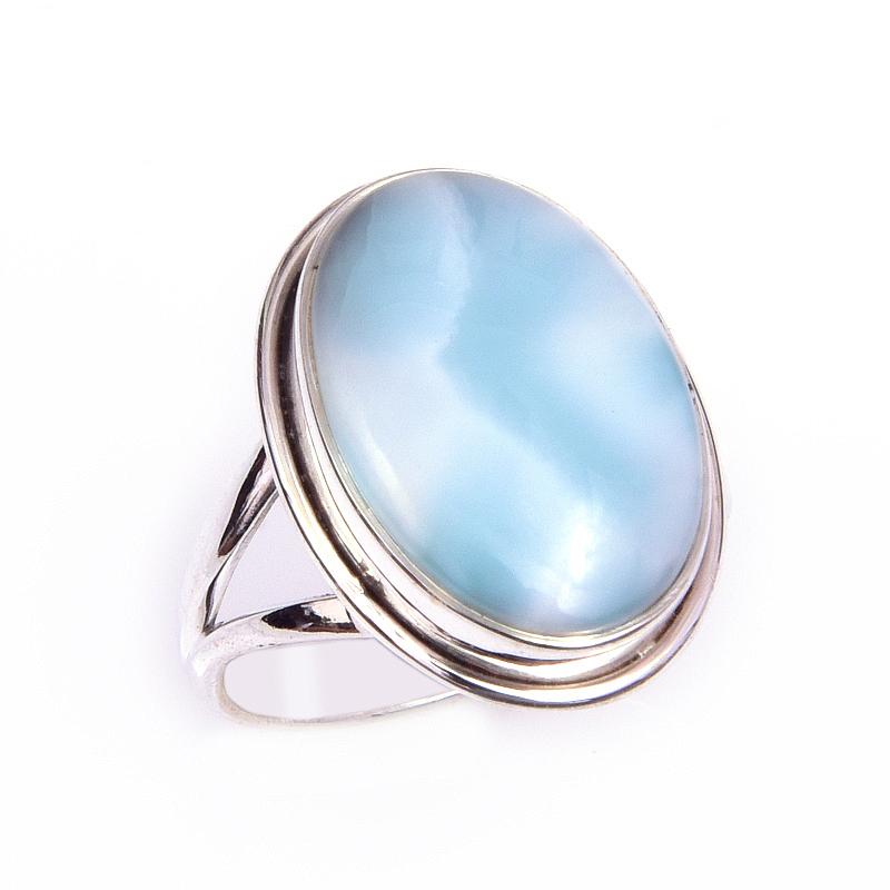 Natural Republic Larimar Gemstone 925 Solid Sterling Silver Gift Ring S.7 A6w07