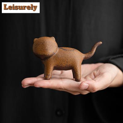 Sauce Glazed Rough Pottery Tea Pet Old Rock Mud Toad Tea Figurine Teapot Lid Holder Tea Statue Tea Ceremony Supplies Ornaments