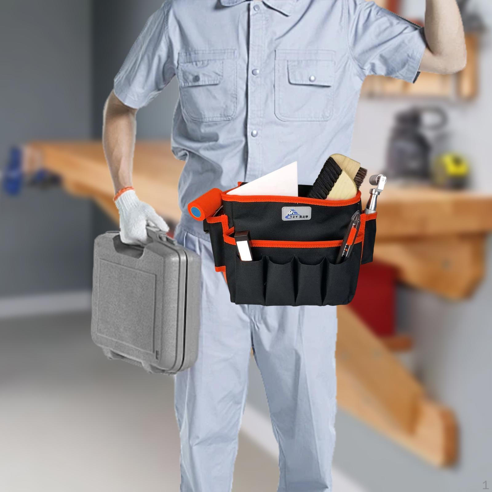 

Сумка-органайзер для инструментов с несколькими карманами для электриков, сварщиков, работников мастерской красный