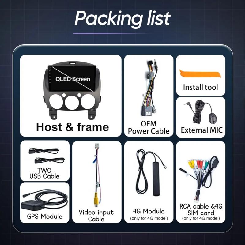 Android Carplay For MAZDA 2 Mazda2 2007 2008 2009 2010 2011 2012 2013 2014 Car Radio Multimedia Player Stereo Head Unit No 2DIN