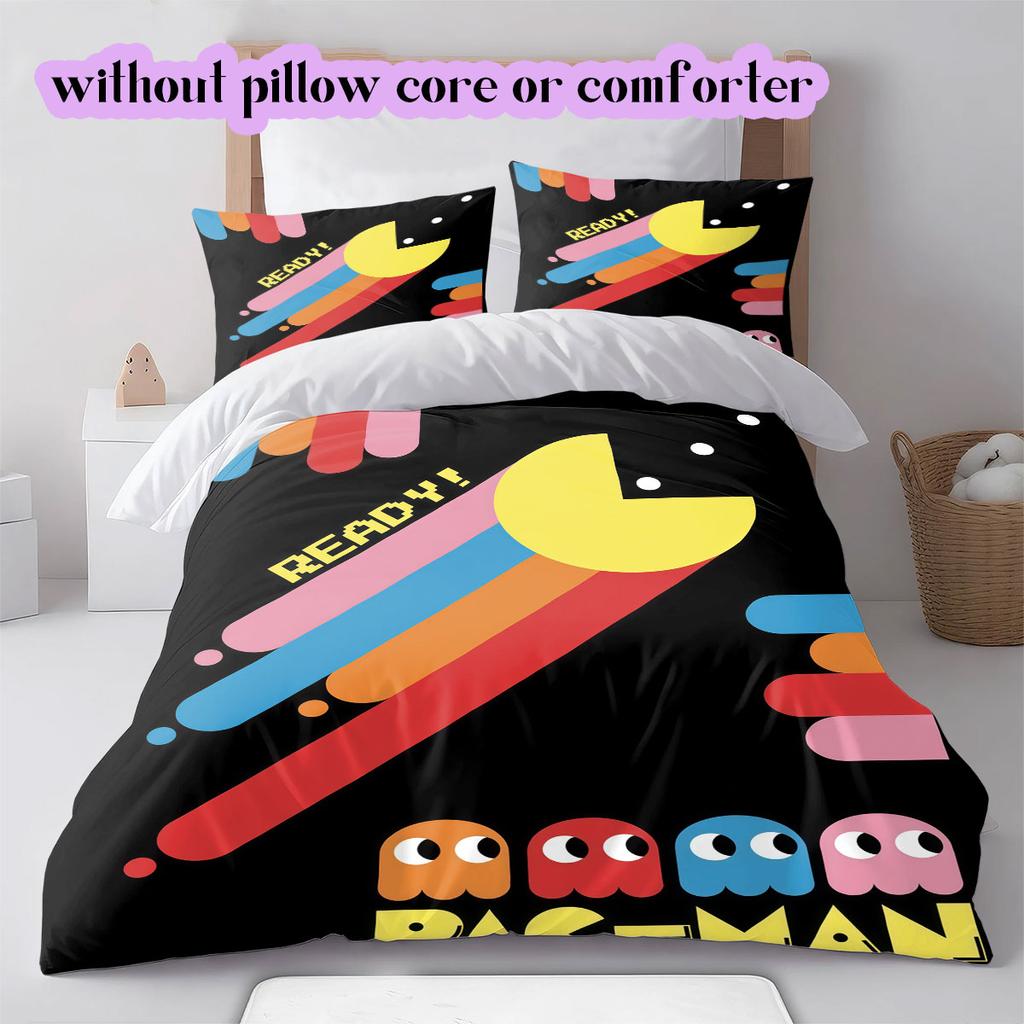 PacMan Anime Soft and Comfortable Duvet Cover, Children's Bedding Set Gift, Extra Large Size, Various Sizes Available