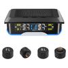 Tire Pressure Monitoring System, Solar Powered Tire Pressure Monitor with 4 External Sensors, 6 Alarm Modes, Color LCD
