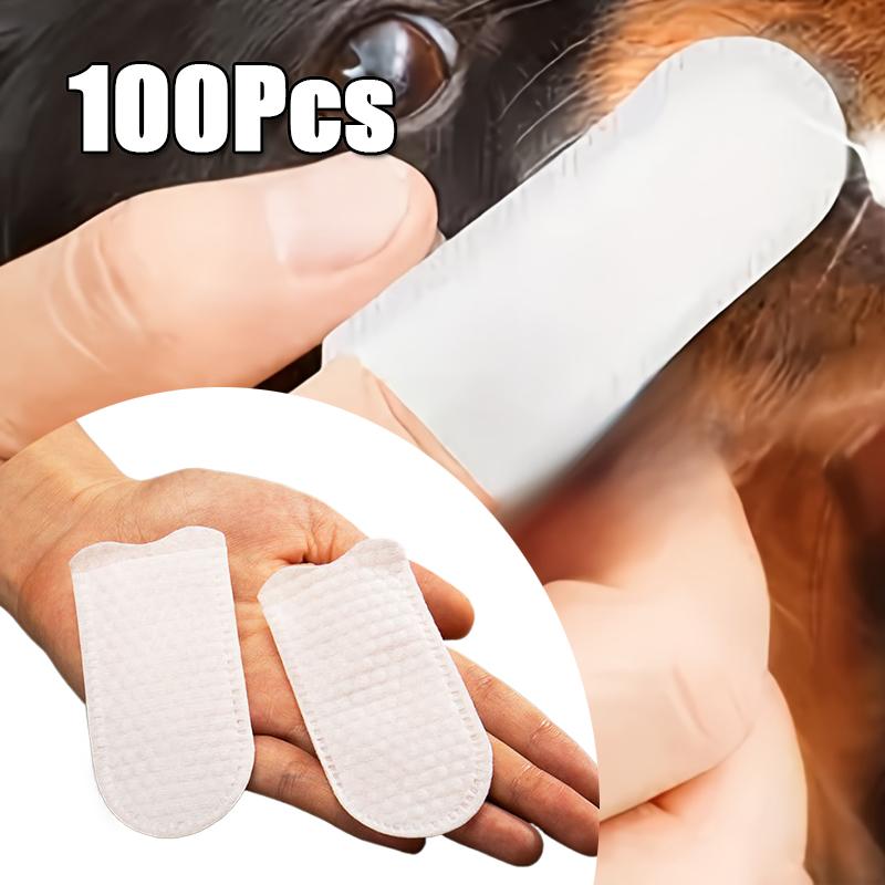 100Pcs Pet Cleaning Products Ear Cleaning Wipes Ear Care Fingertips Ear Mite Removal Cat Dog Cleaning Pet Products Dogs Supplies