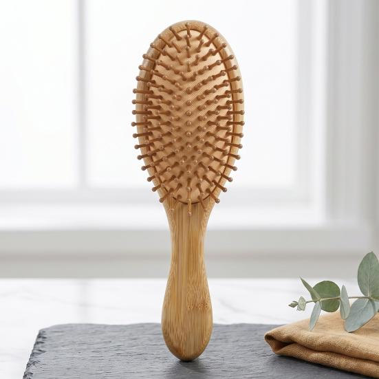 Bamboo Air Cushion Brush Men Women Scalp Massage Hair Comb Anti-static Portable Fluffy Hair Styling Detangling Paddle