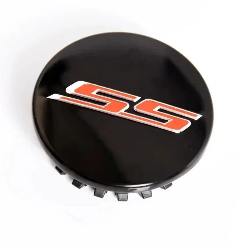 4pcs x 68mm Car Logo Wheel Center Hub Caps Rim Cover Emblem Sticker for Chevrolet Camaro SS Letters ABS Accessories