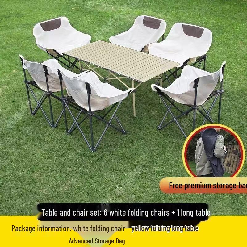 Portable Folding Camping Table & Chair Set - Roll-up Picnic Gear for Outdoors