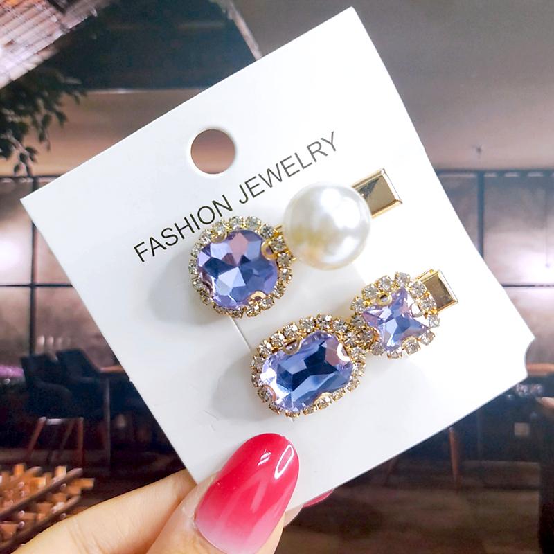 Neues Set Damen Haarspangen Schmuck Mode Kristall Haaraccessoires für Mädchen Luxus Perle Geometrische Haarspangen Nadeln Weihnachtsgeschenk