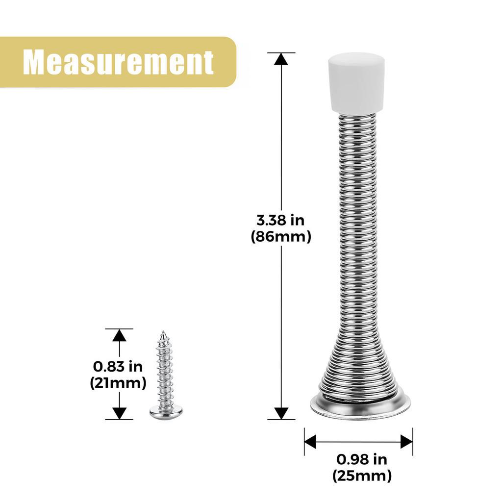 12er-Pack Türstopper mit Feder, gebürstetes Satin-Nickel, flexibler Türstopper mit Feder, Türhalter, Wandschutz, Hardware