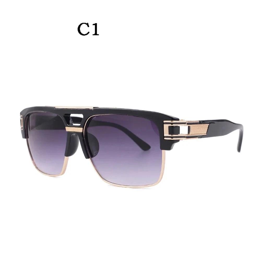 Classic Luxury Men Sunglasses Glamour Fashion Brand Sun Glasses For Women Mirrored Retro Vintage Square Designer Shades