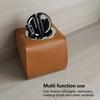 Roll Paper Box Multifunctional Square Large Diameter High Capacity Reusable Pen Holder Faux Leather Napkin Paper Case Desktop Sundries Organizer