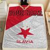 1 STuks Gepersonaliseerde Naam SK Slavia Praag Patroon Flanellen Deken Geschikt Voor Alle Seizoenen voor Huisdecoratie Warmte en Comfort Cadeaus Vakantiecadeau