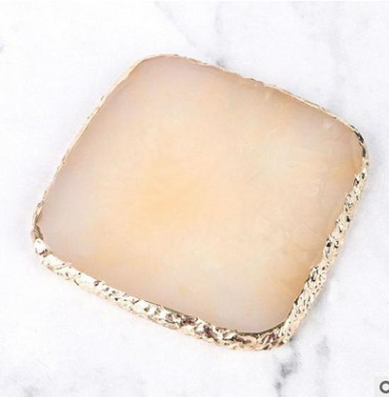 Gold Edge Resin Agate Nail Art Palette