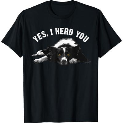 Funny Border Collie Art Men Women Puppy Border Collie Lovers T-Shirt