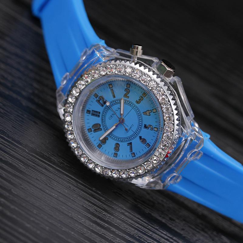 Geneva Luminous Watch Led Luminous, Diamond-Encrusted Watch Men'S Supply Watch