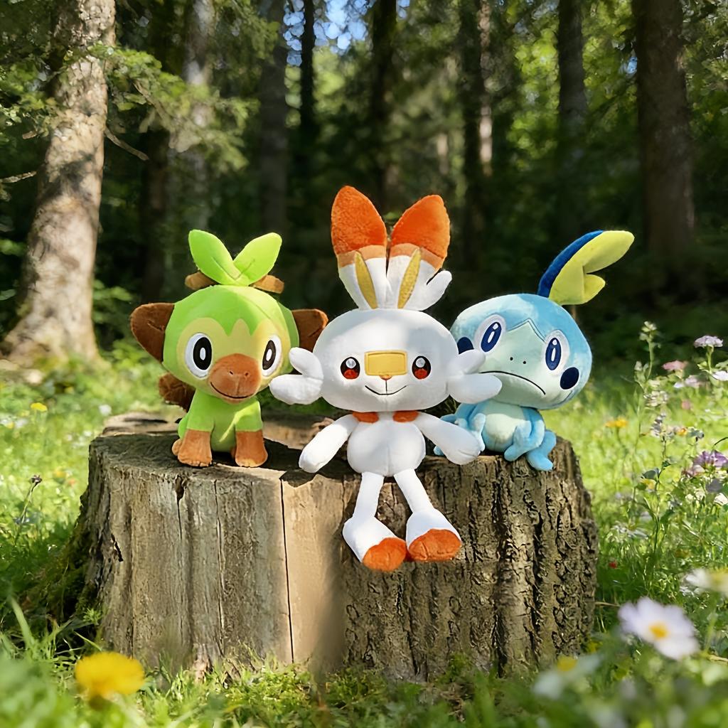 Pikachu Peluche Plush Toys Cute Anime Sobble Grookey Scorbunny Stuffed Animals Peluche Dolls Festivals Gifts