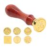 European Retro Wax Stamp Kit with Detachable 7 Vintage Stamp Heads Clear Engraving Wax Stamp   Kit for Envelope