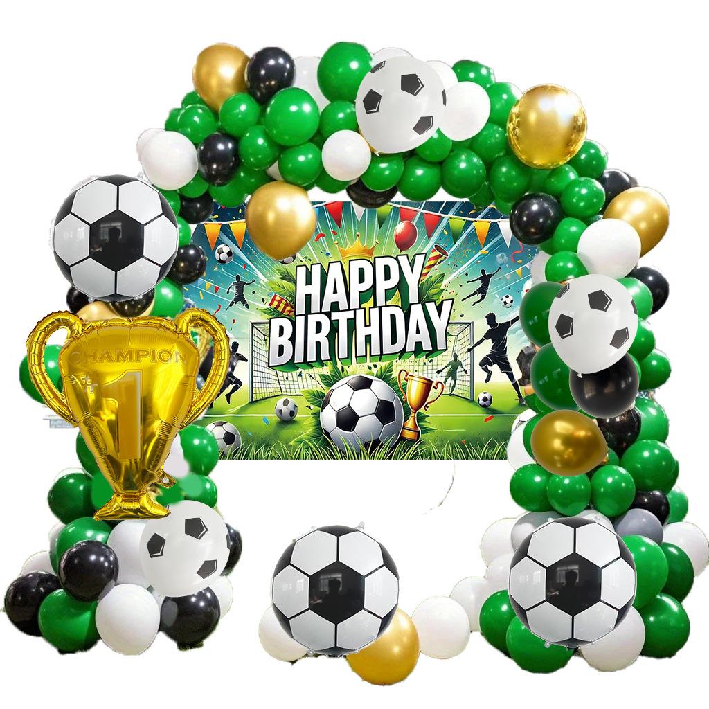 

Football Themed Birthday Party Decorative Balloon Set Birthday Background Cloth Football Themed Balloons Football Background Cloth Birthday Package 2