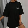 2026 Summer Happy Expression Printed Unisexs Short Sleeve Street Hip Hop Tee Clothing Breathable Tops Crewneck Unisex Tshirts Top