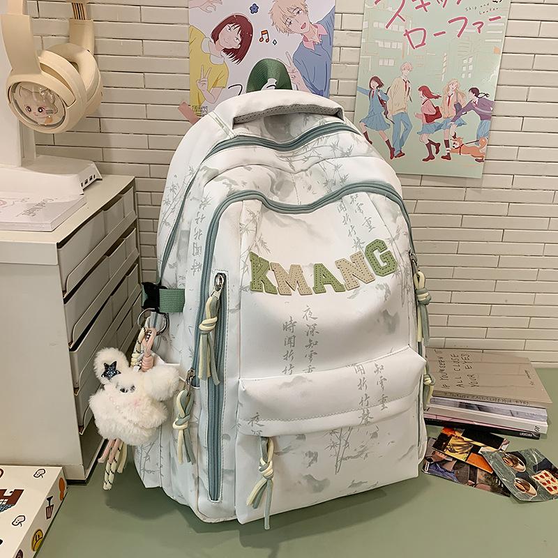 Schoolbag ink painting national style schoolbag female junior high school students high value large capacity high school students backpack male
