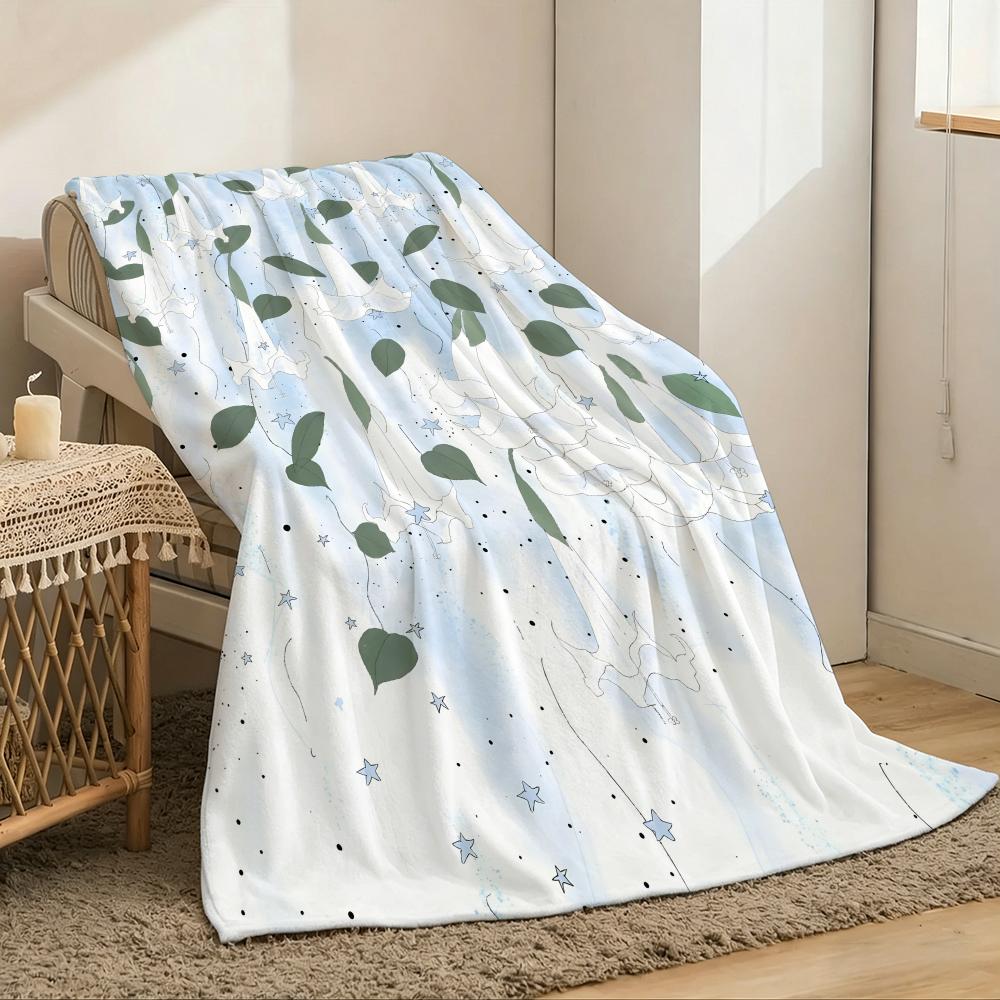 flowers cute Throw Lightweight 240g Flannel Blanket Soft Skin-friendly for Summer Cooling