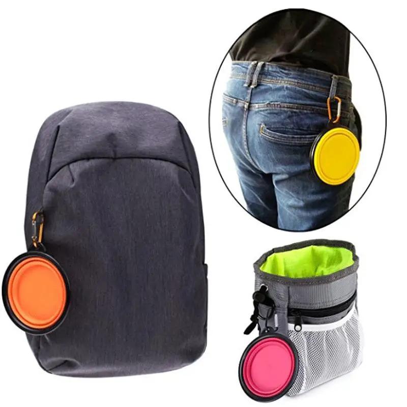 Ciotola Pieghevole in Silicone per Cani e Animali Domestici da 350 ml, Portatile per Viaggio all'Aperto, Contenitore per Cibo per Cuccioli, Ciotola per Alimenti, Accessori per Animali Domestici