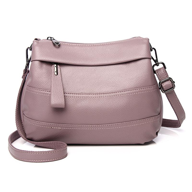 Feiya Women'S Bag First-Layer Cowhide Fashion Leather Multi-Layer Messenger Bag Women'S Versatile Soft Leather Shoulder Bag