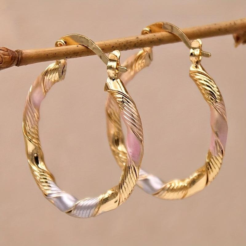 Golden Hoop Earrings Bohemian Style Alloy Earrings Exquisite Gift Women'S Daily Casual Earrings